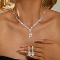 Bridal Wedding Suit Evening Dress Three-piece Jewelry Set